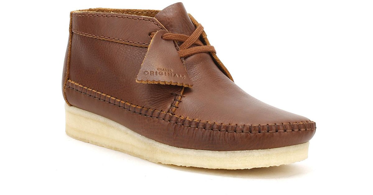clarks weaver boot brown leather