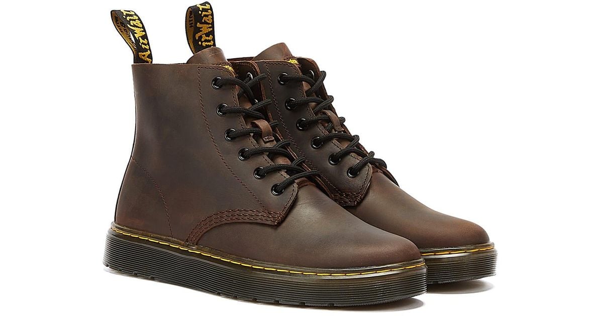Martens Thurston Chukka Crazy Horse Dunkelbraune Stiefel in