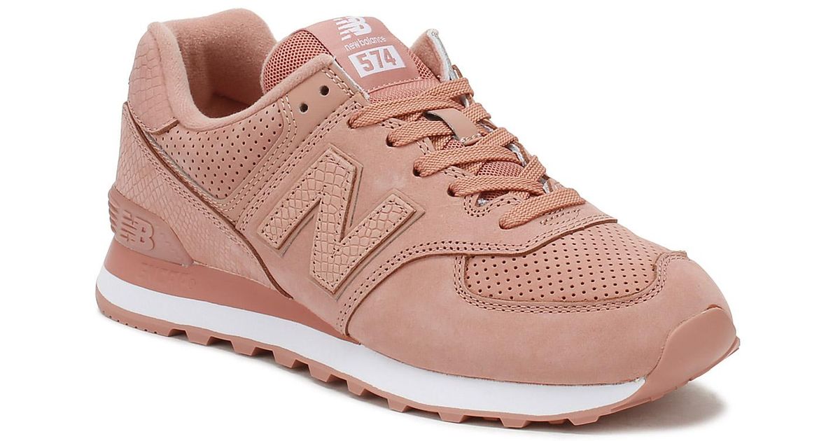 New Balance Suede Womens Pink Wl574 Serpent Luxe Trainers - Lyst