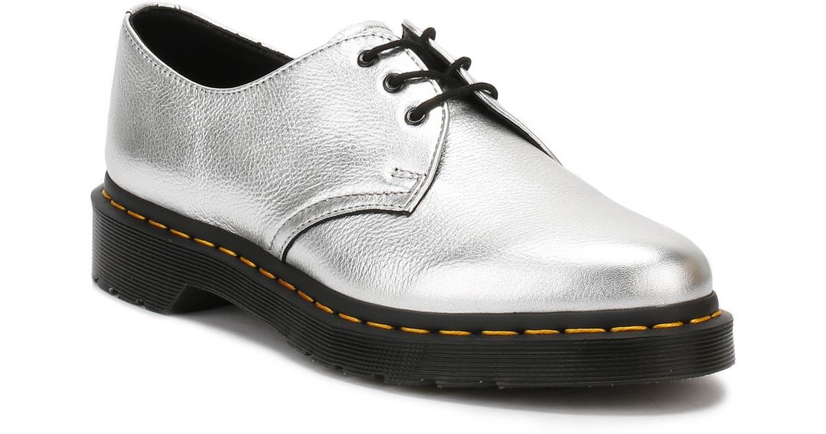 silver dr martens shoes