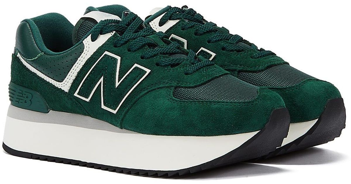 New Balance 574 Stacked Acidic Trainers in Green Lyst UK