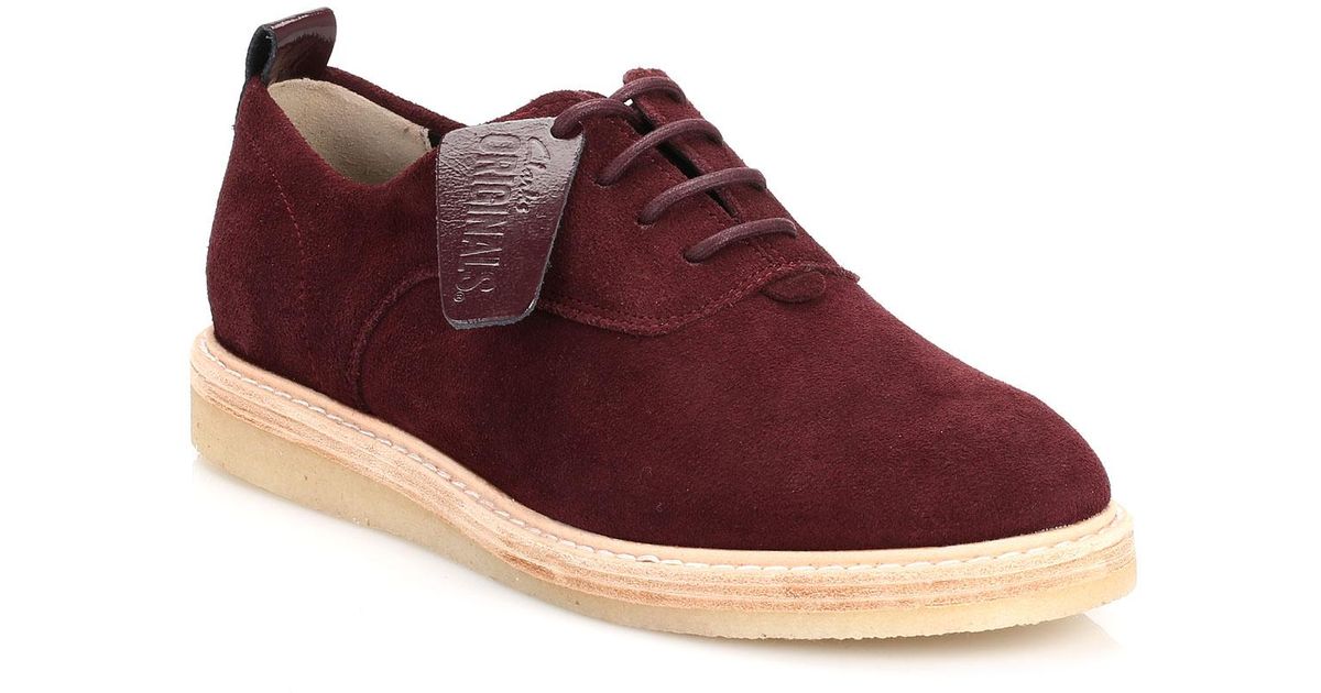 clarks red suede shoes