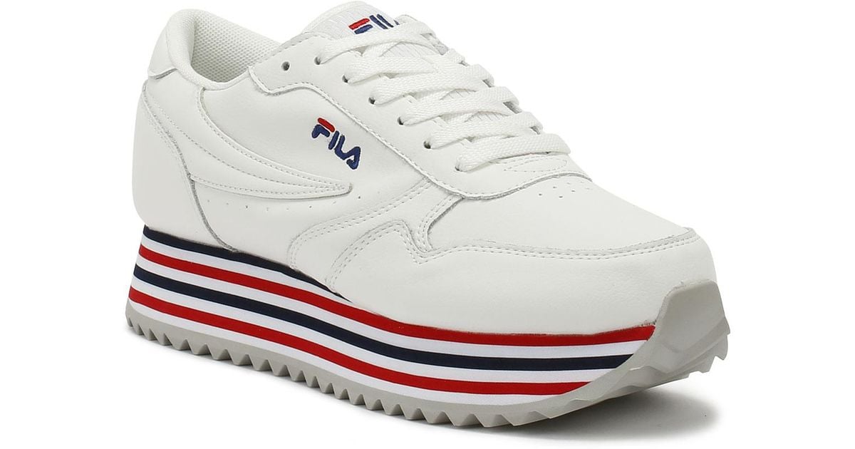 Fila Orbit Zeppa White Stripe Sole Trainers - Womens Uk 5 Fila Orbit Zeppa White Stripe Sole Trainers - Womens Uk 5
