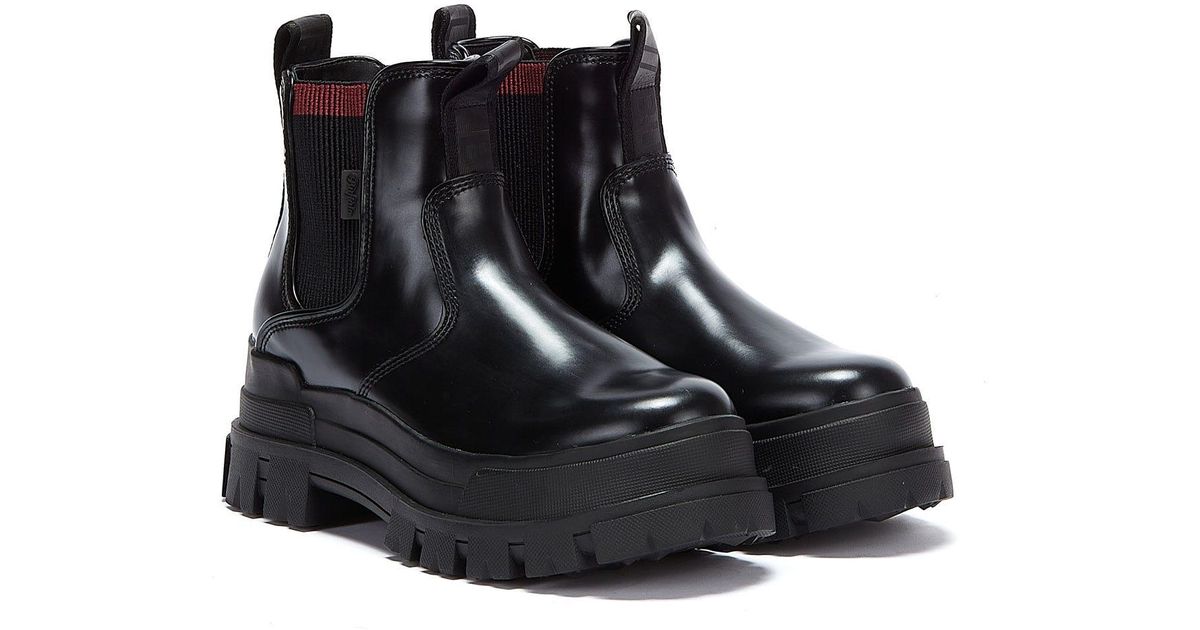 buffalo black aspha mid trainers