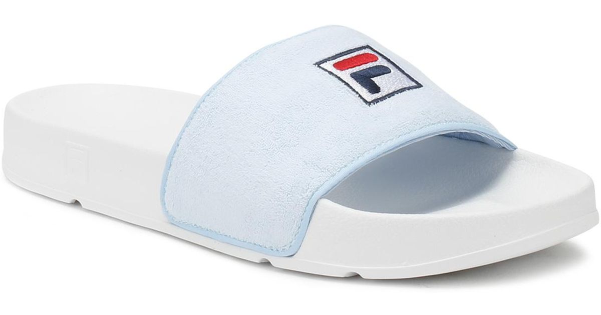 blue fila slides