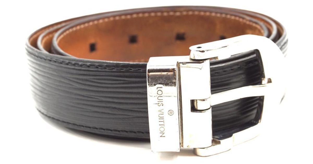 Louis Vuitton 23460 Black Epi Silver Buckle Leather Size 90 36