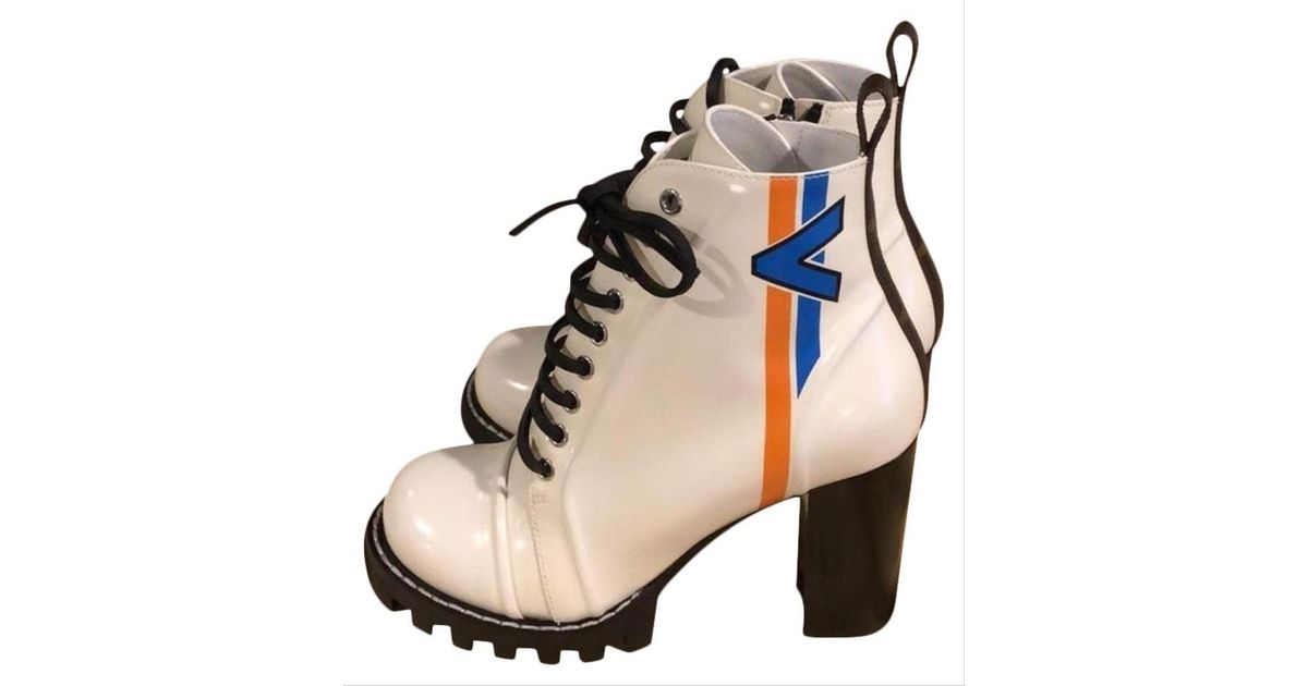 louis vuitton white booties