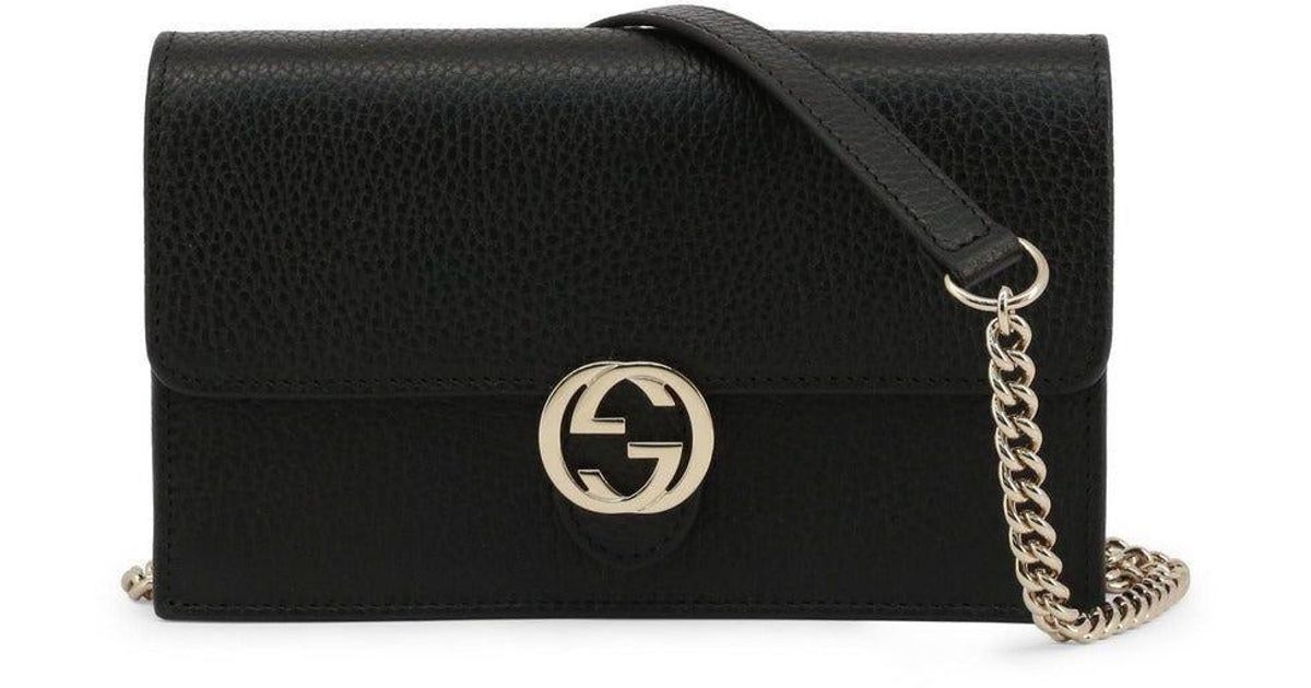 Gucci Interlocked Gg Crossbody Bag Black Lyst