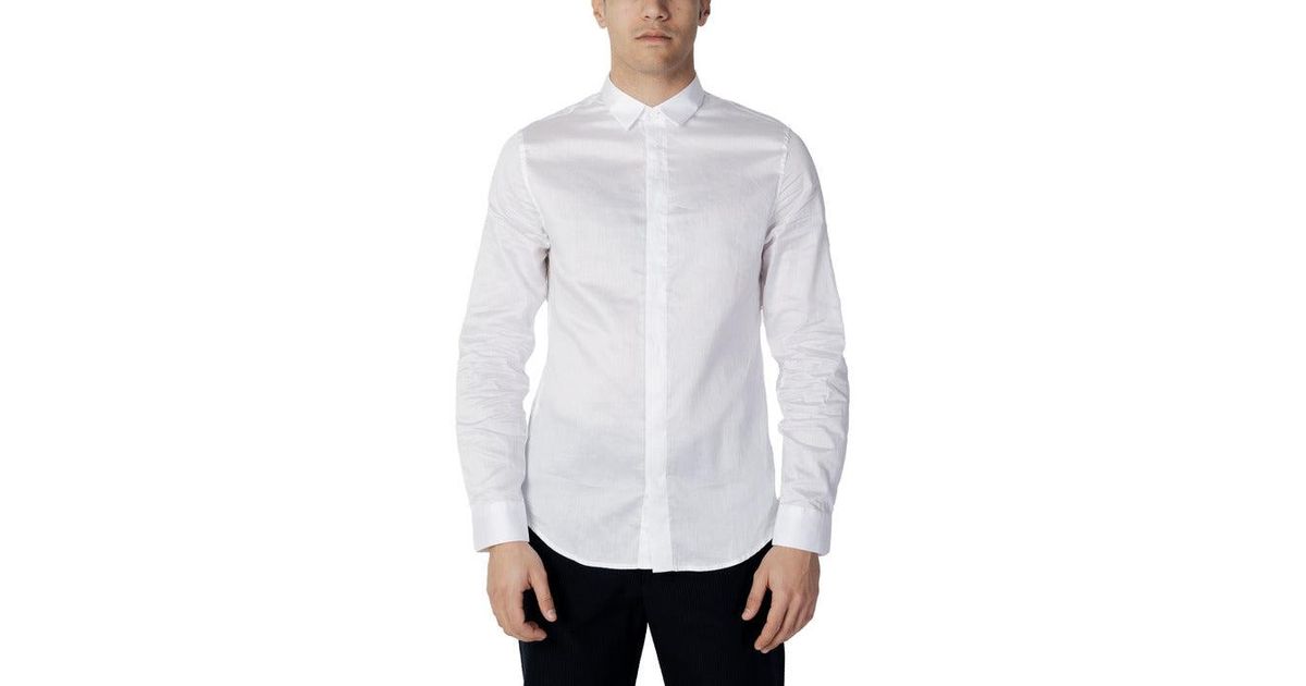 Armani Exchange Men Shirt in White for Men | Lyst