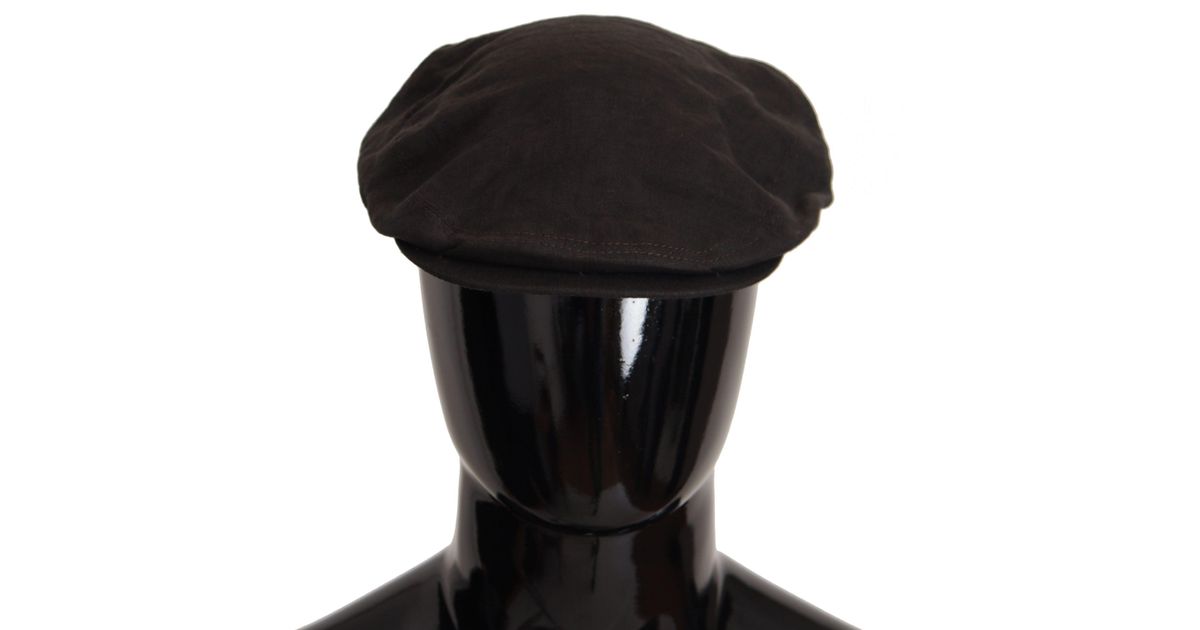 Dolce & Gabbana Newsboy Capello 100% Linen Hat in Black for Men | Lyst