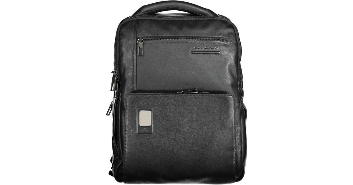 Piquadro Leather Backpack in Black for Men | Lyst
