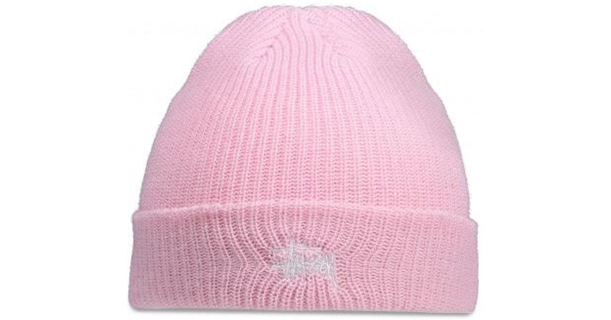 stussy pink beanie