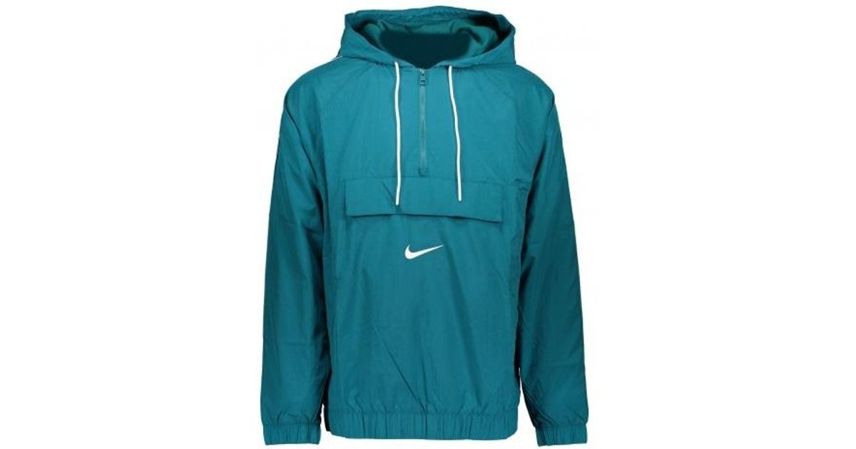nike swoosh woven jacket teal