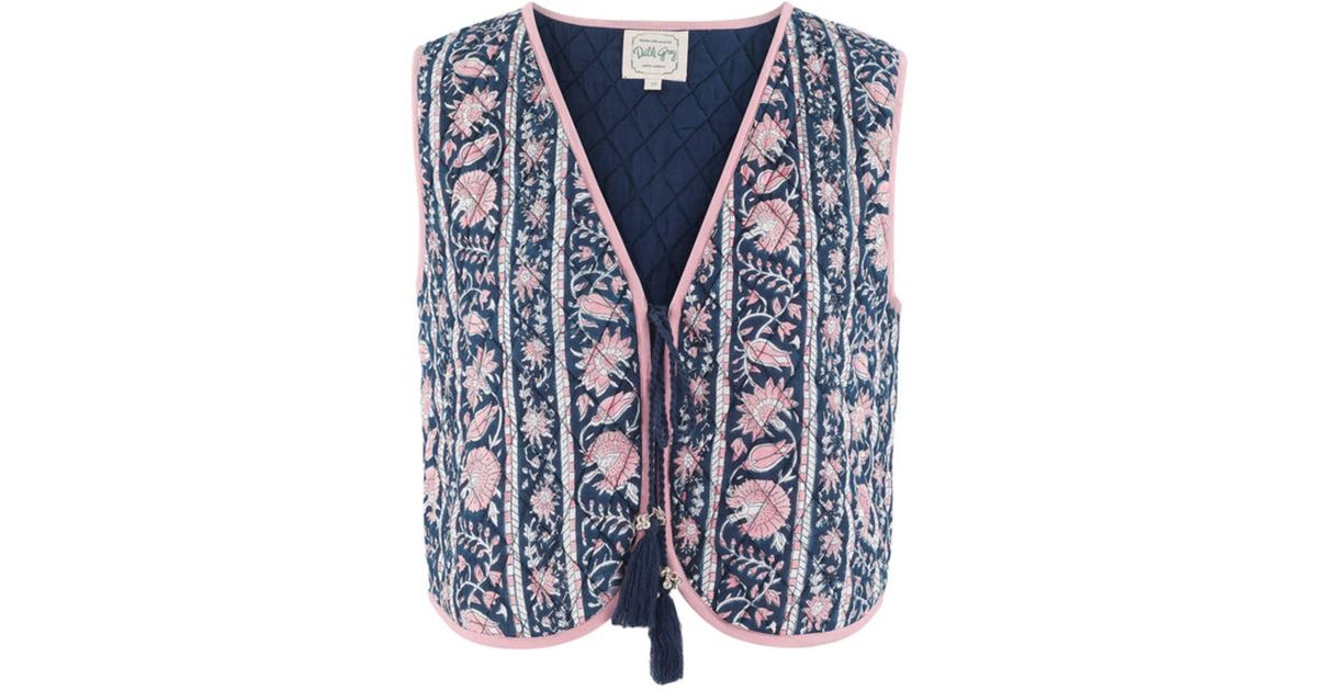 Dilli Grey Priya Quilted Waistcoat in Blue Lyst