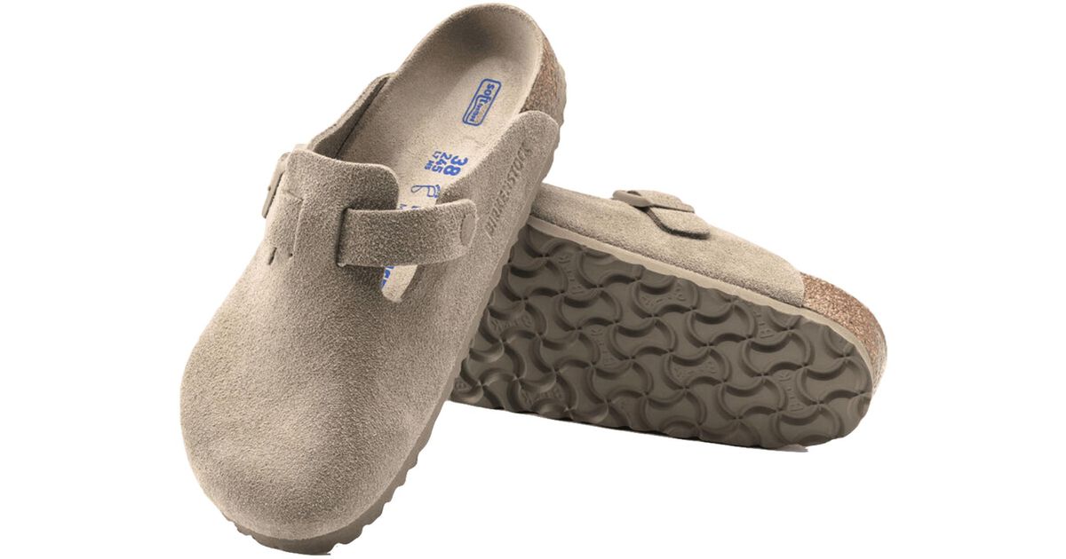 Birkenstock | Boston Soft Footbed Suede Leather | Faded Khaki - 5 in