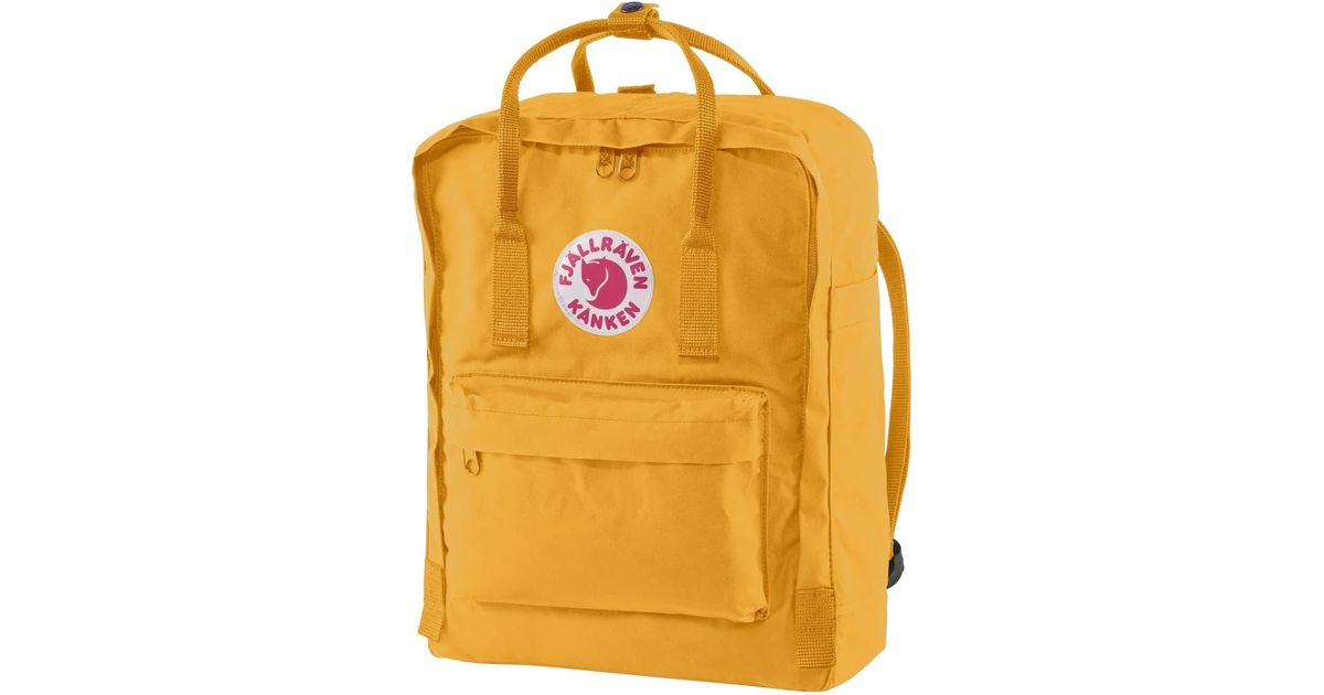 Sneeuwstorm vegetarisch Regelmatigheid Fjallraven Kanken Backpack in Yellow | Lyst