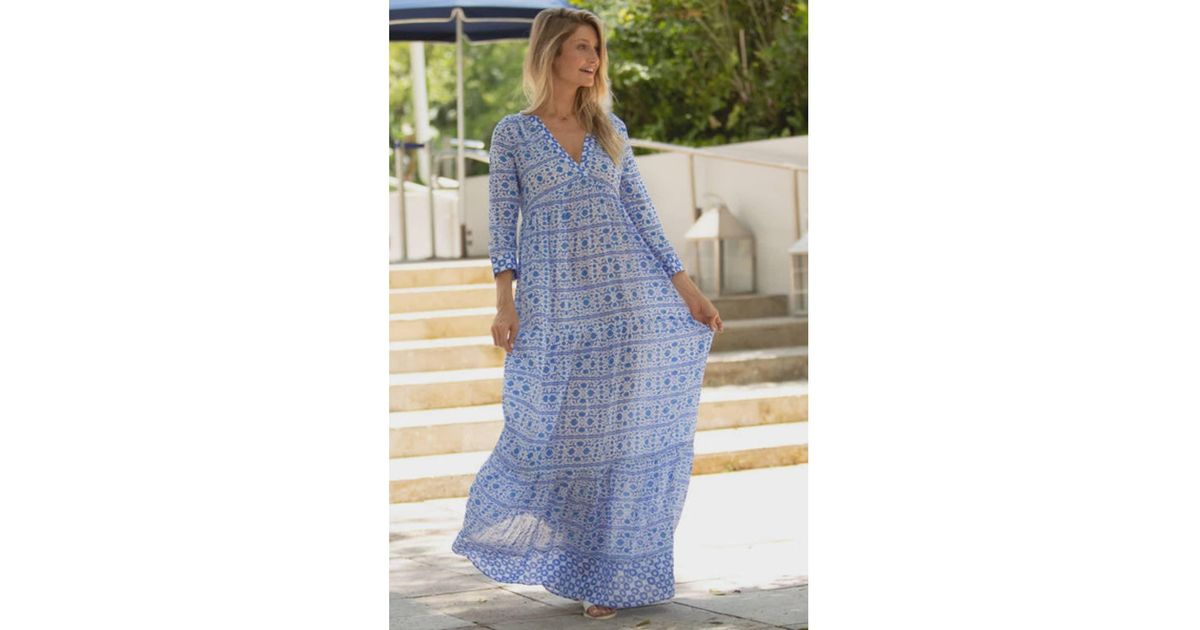 Aspiga Mykonos Organic Cotton Maxi Dress in Green Lyst UK