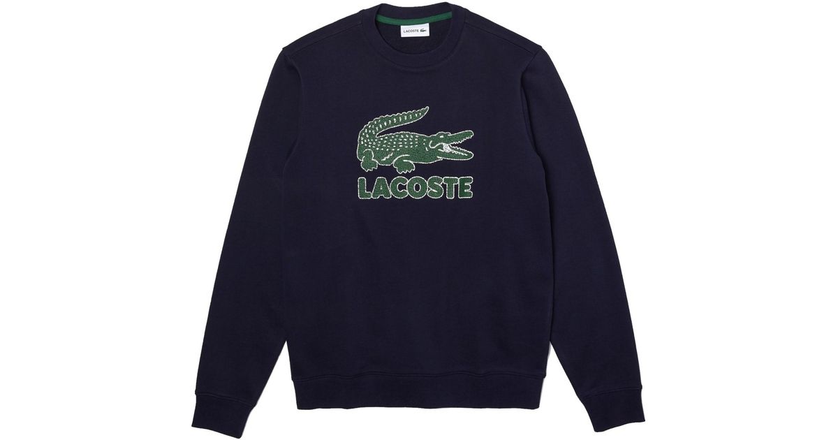 Lacoste Crew Neck Crackled Print Logo 