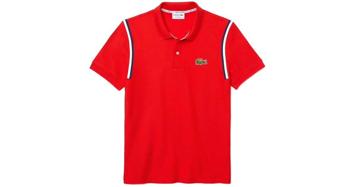 Lacoste "made In France" Regular Fit Organic Cotton Polo Shirt Red for Men  | Lyst