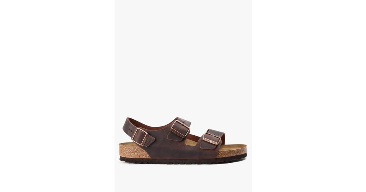 Birkenstock S Milano Oiled Leather Sandals in Brown for Men | Lyst