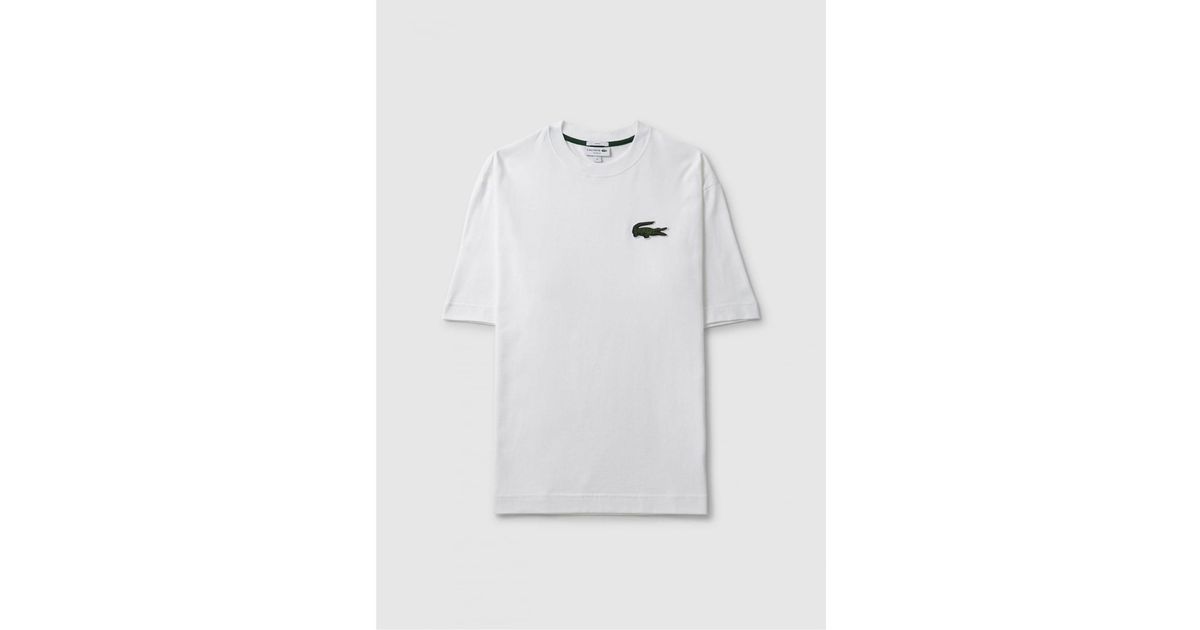 Lacoste S Robert George Croc Oversized T-shirt in White for Men | Lyst UK