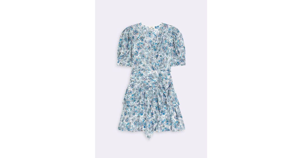 Suncoo Cira Blue Floral Dress | Lyst