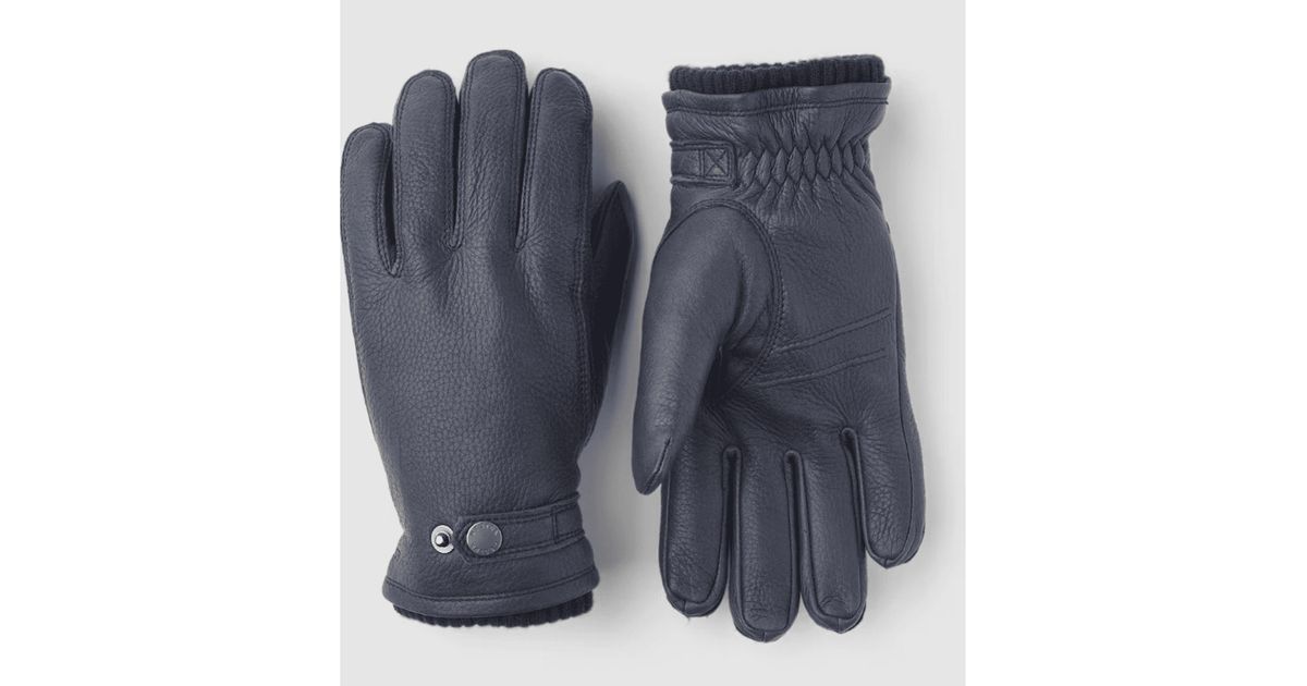 Hestra Utsjö Elk Leather Gloves in Blue for Men | Lyst
