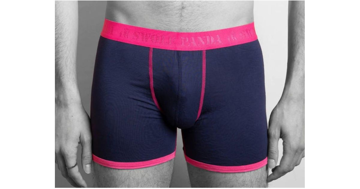 Swole Panda Navy Pink Band Bamboo Boxers in Blue | Lyst