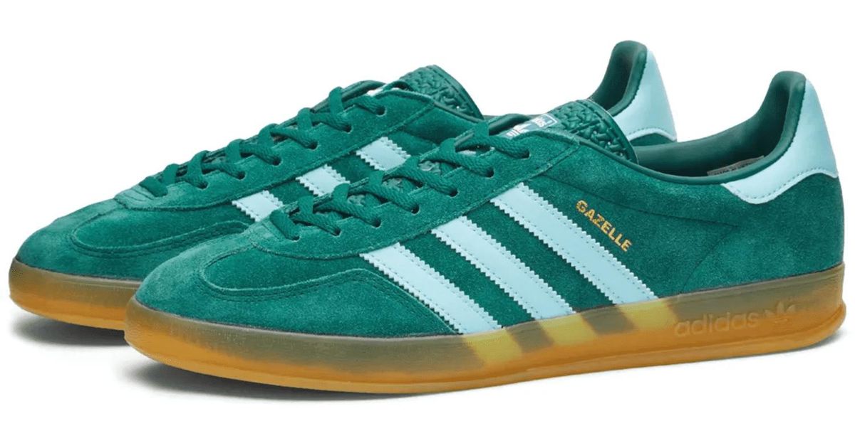 adidas Gazelle Indoor Collegiate Green, Hazy Sky & Victory Gold for Men