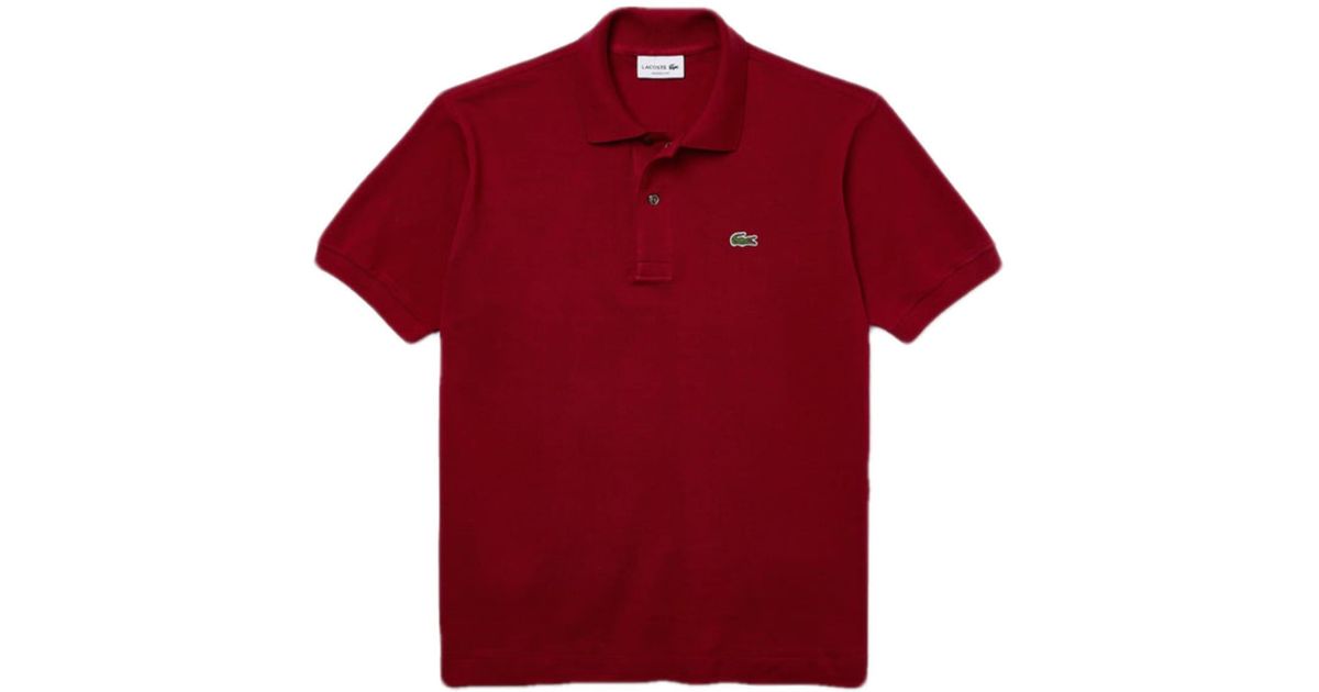 Lacoste Classic Fit L.12.12 Polo Shirt Bordeaux 476 in Red for Men | Lyst