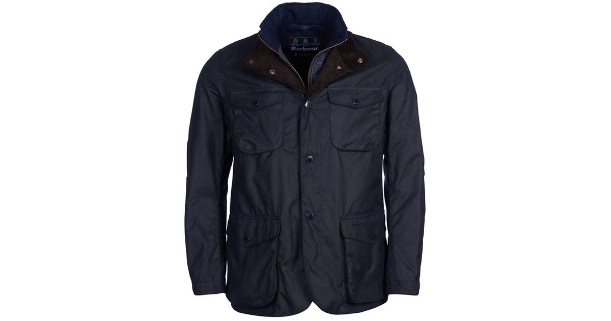 Barbour Ogston Waxed Cotton Jacket Navy in Blue for Men Lyst