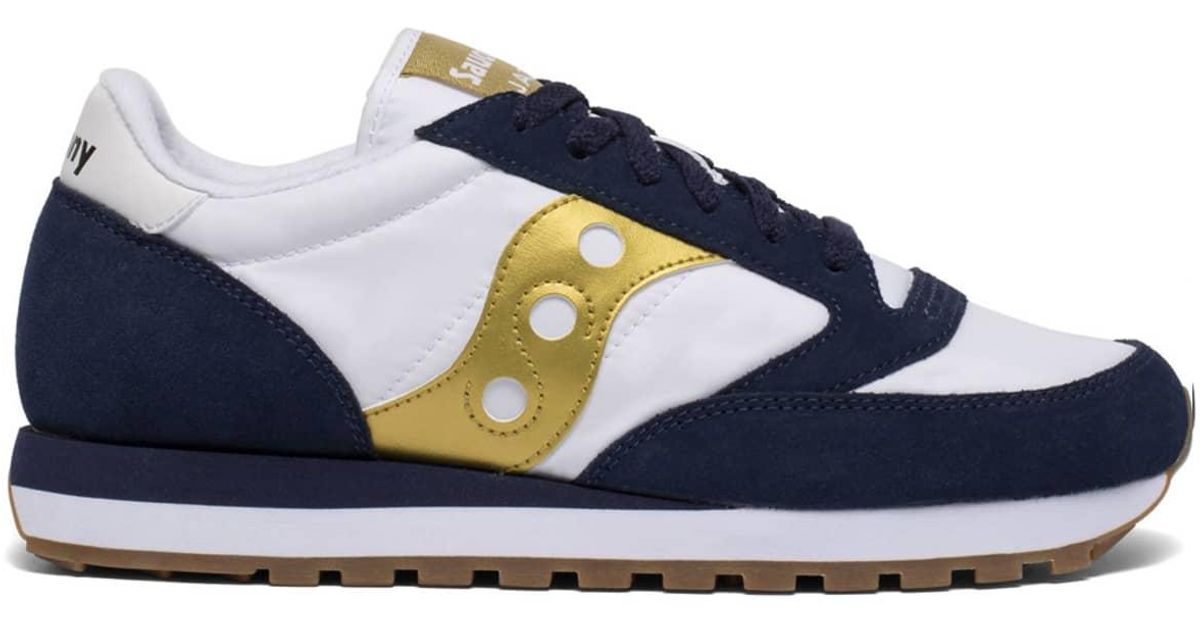 Saucony Jazz Original Trainers White / Navy / Gold in Blue | Lyst