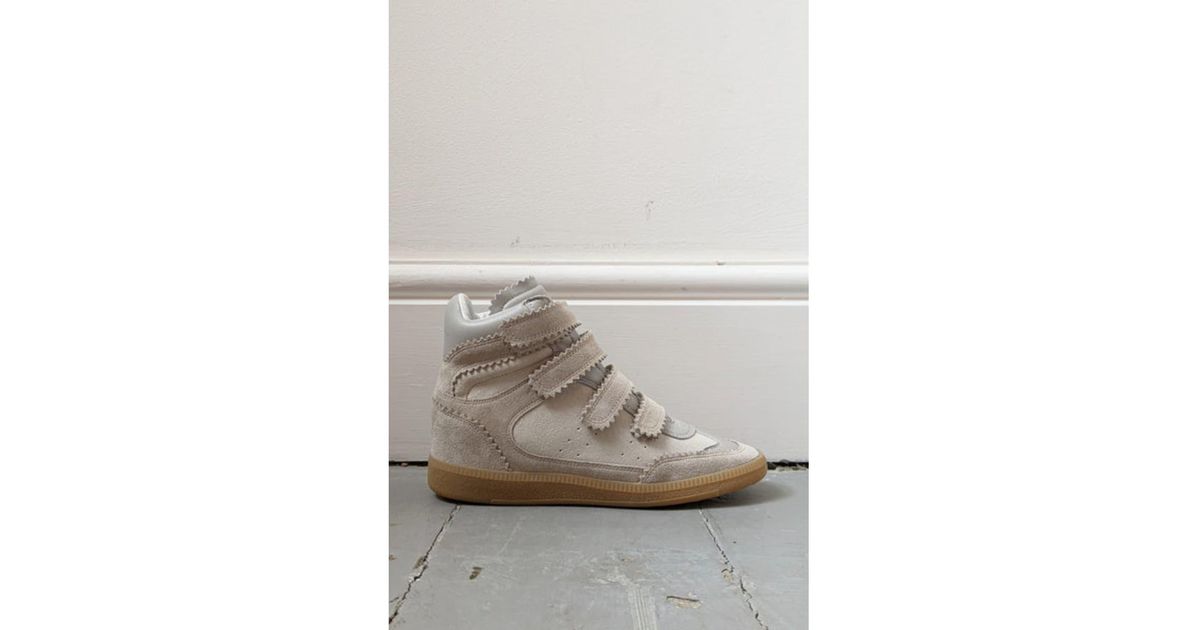 Étoile Isabel Marant Bilsy Ecru Suede & Leather Hi-top Sneakers in Gray ...