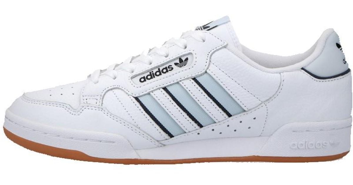 adidas Leather Continental 80 Stripes White, Navy & Blue Sneakers for