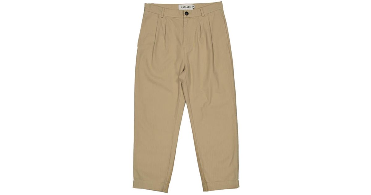 Outland Pantalon Double Pleats Beige in Natural for Men | Lyst