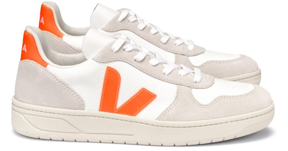 Zapatillas V-10 B Mesh Blanco Natural Naranja Fluo Veja de hombre de color  Blanco | Lyst