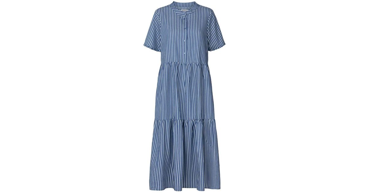 Lolly's Laundry White Blue Stripe Fie Dress | Lyst