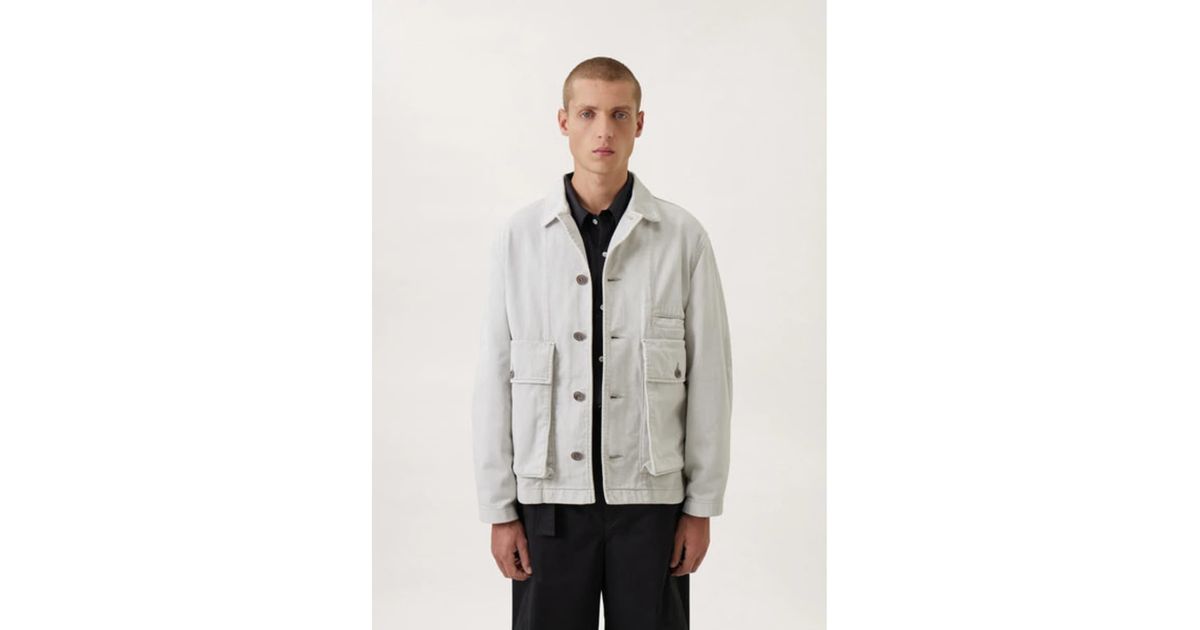 Lemaire Boxy Jacket Denim Snow Grey in Grey for Men | Lyst UK
