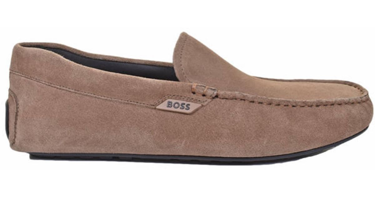 BOSS by HUGO BOSS Noel Moccasin Driver Shoe Medium Beige for Men | Lyst