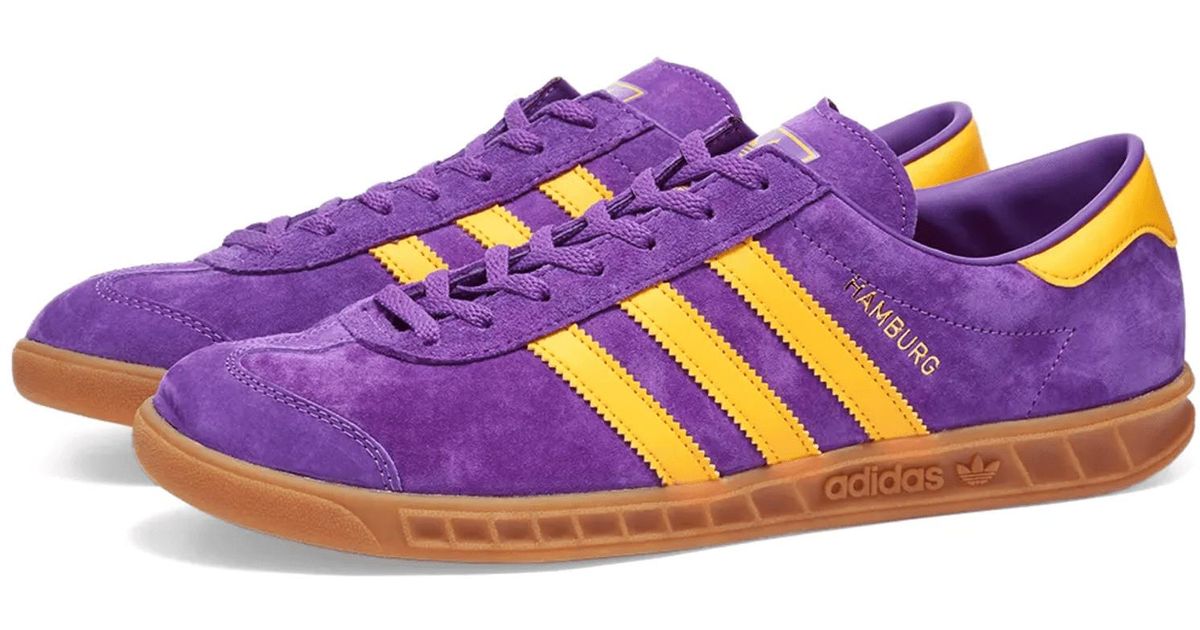adidas Hamburg Sneakers Purple & Gold for Men | Lyst