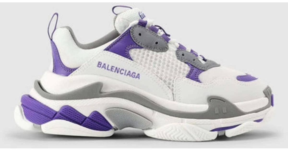 balenciaga triple s white purple
