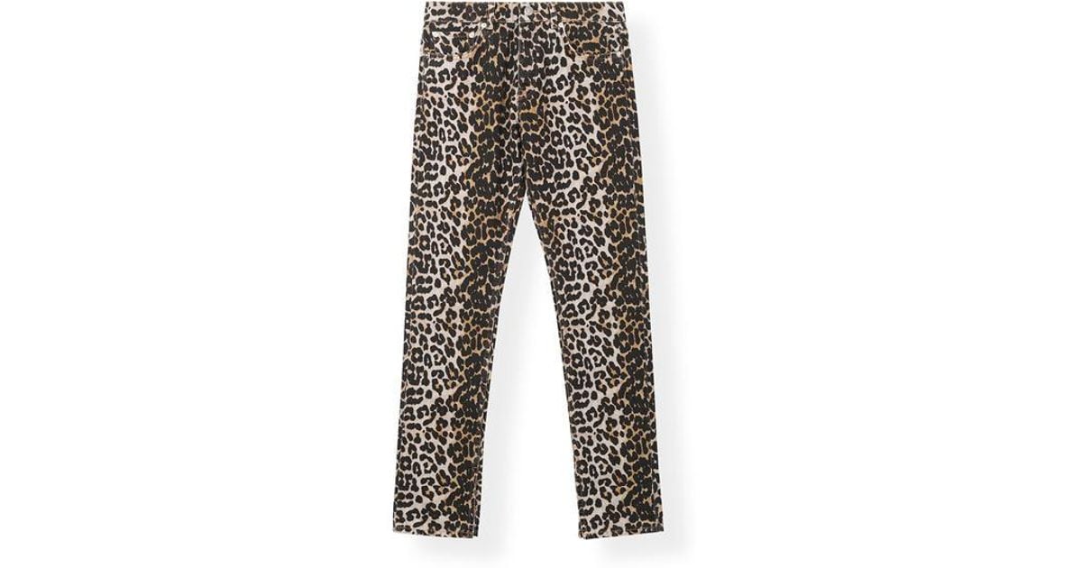 Ganni Leopard Denim Jeans in Black Lyst