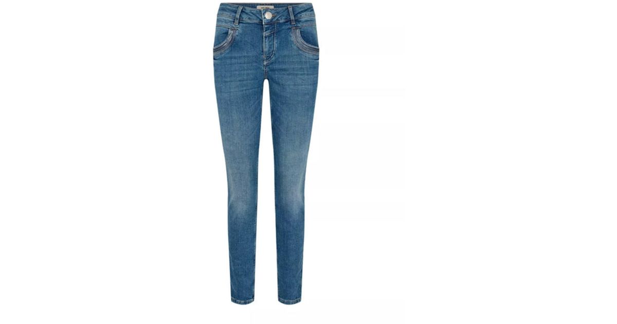 Mos Mosh Blue Naomi Rostov Pocket Detail Jeans | Lyst UK