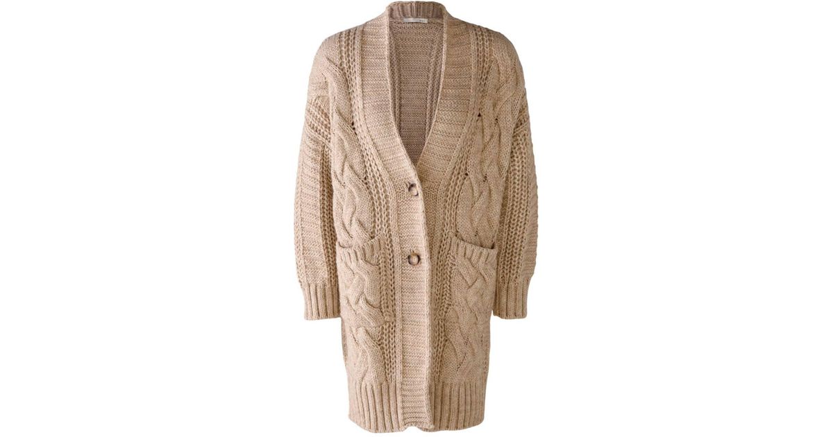 Ouí Off White Knit Coat in Natural Lyst