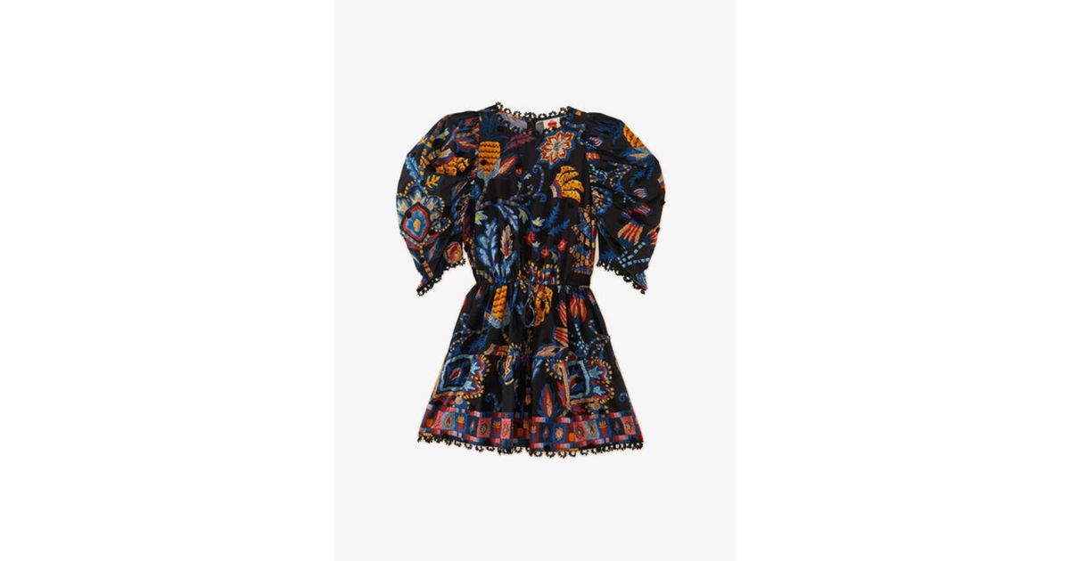 FARM Rio Black Sunset Tapestry Mini Dress in Blue Lyst
