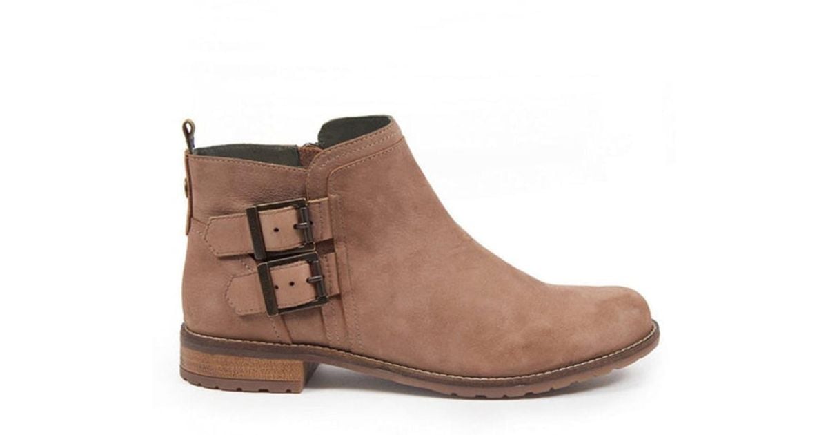 Barbour S Sarah Low Buckle Boot Taupe in Brown | Lyst