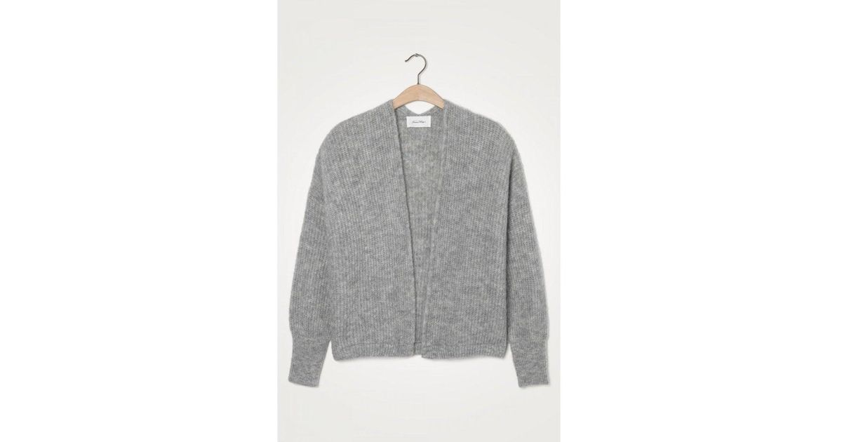American Vintage East Cardigan In Heather Grey East19ae21 in Grey/Grey