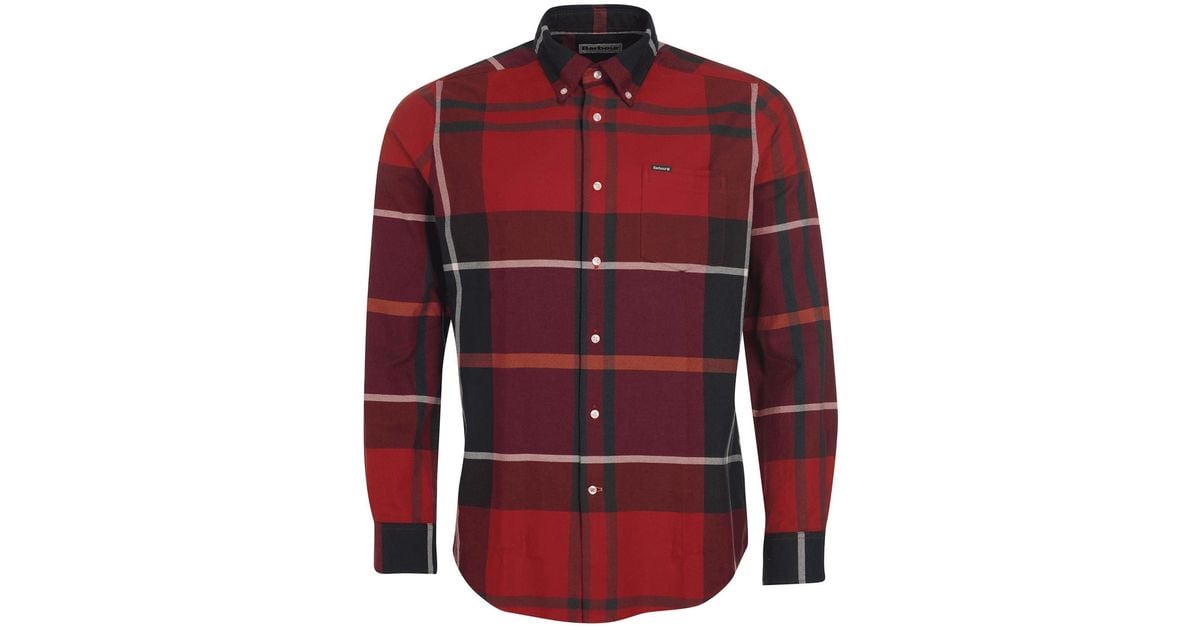 Barbour dunoon store shirt red