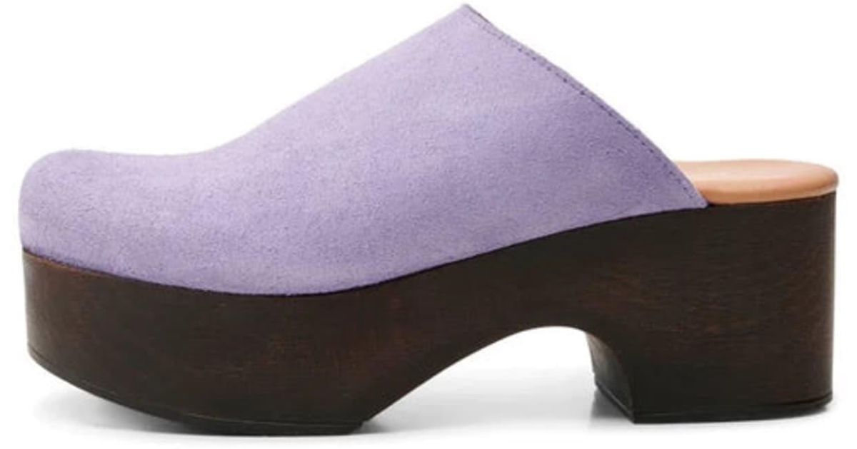 Shoe The Bear Dixie Suede Clog Mauve in Purple Lyst