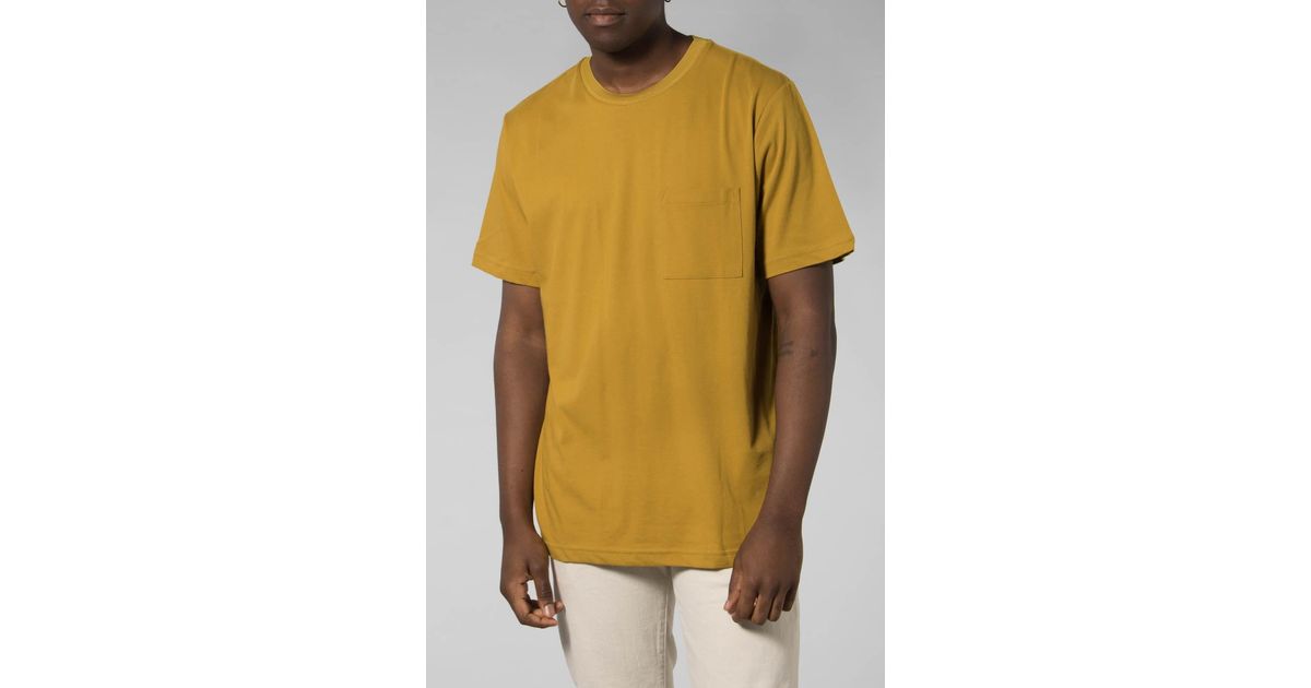 Samsoesamsoe Cotton Olive Oil 10964 Bevtoft T Shirt In Yellow For